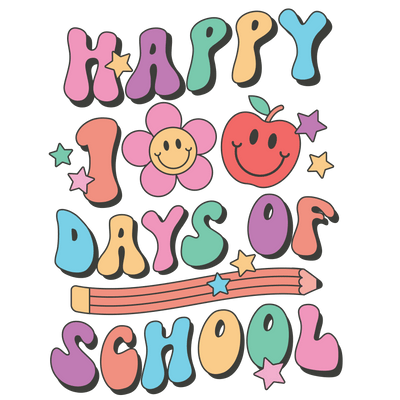 Happy 100 Days of School DTF-Ready Press (V4) | DTF Dallas - DTF Dallas