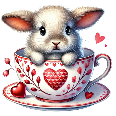 Valentine's Day Bunny Love Design | DTF Dallas - DTF Dallas