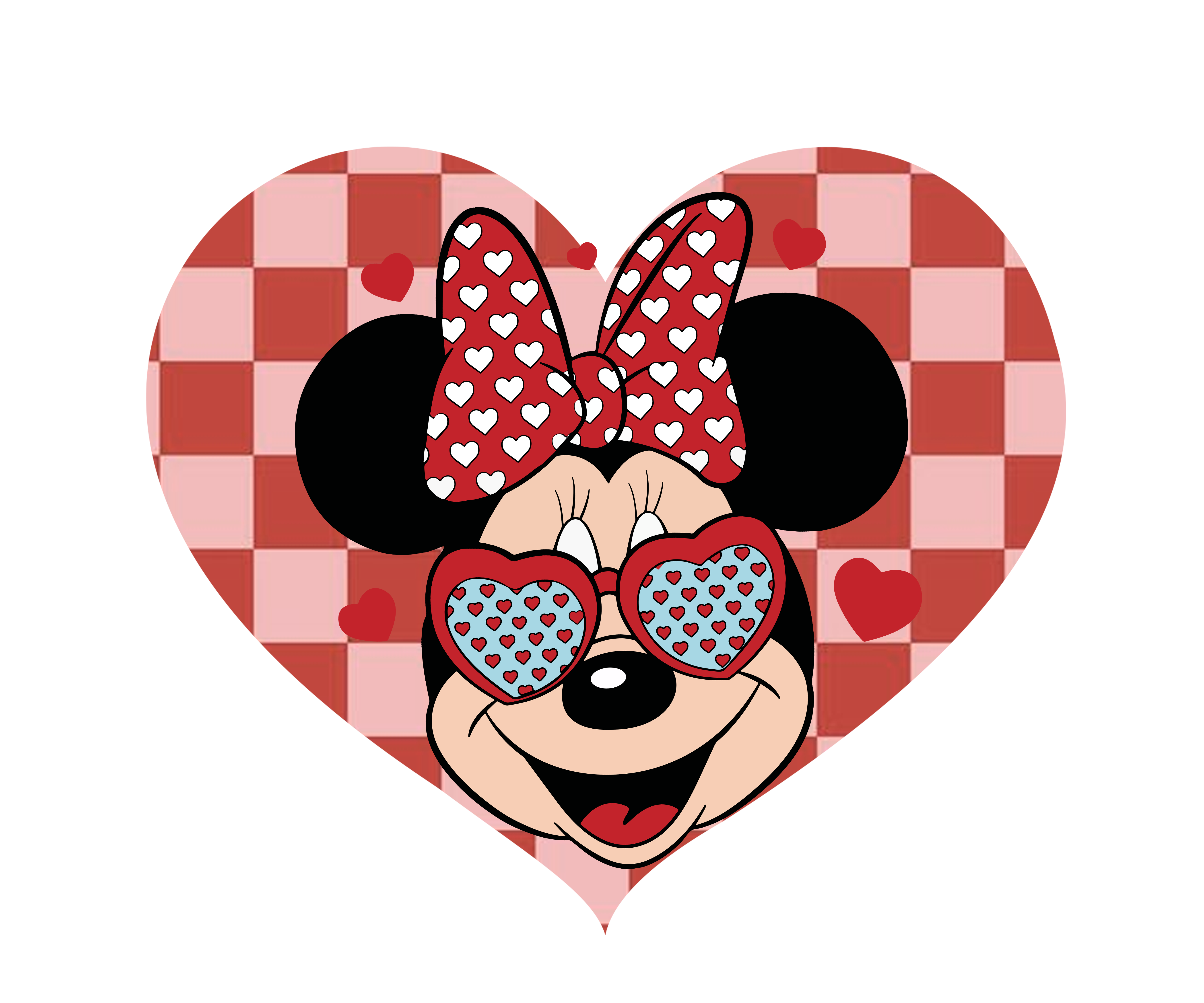 Minnie Mouse Valentines Day Heart Design Dtf Ready To Press Dtfdallas
