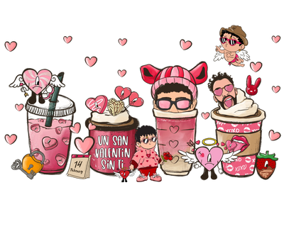 Valentine's Day Drink Design - DTF Ready To Press - DTF Dallas