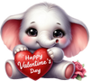 Happy Valentine's Day Elephant Design | DTF Dallas - DTF Dallas
