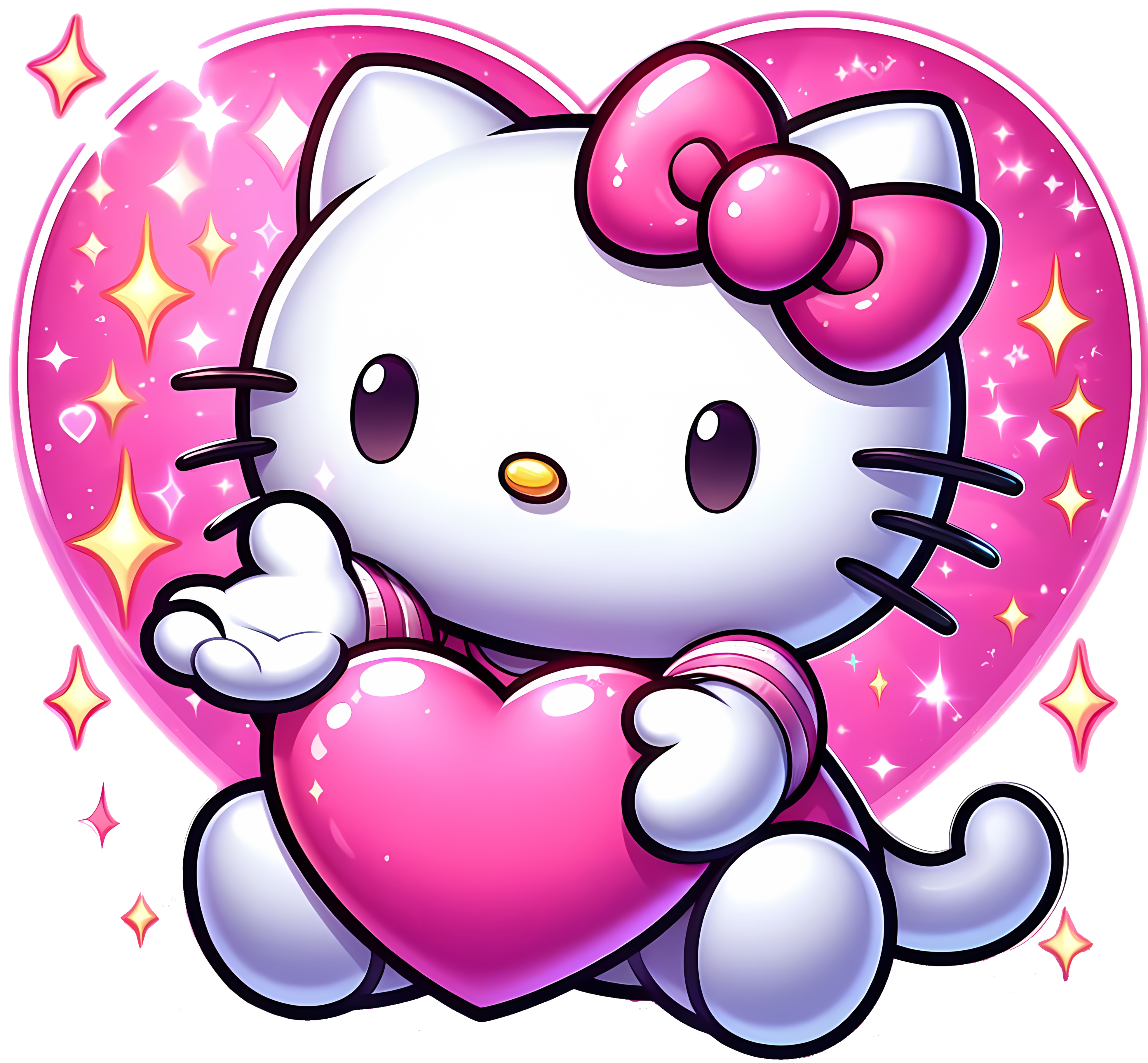  Love Heart CNA Logo Hello Kitty Rhinestone