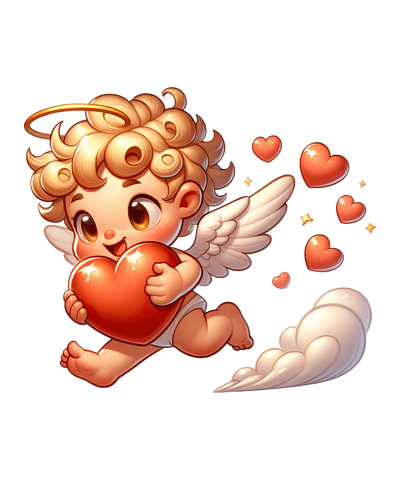 Baby Cupid Heart Design - DTF Ready To Press - DTF Dallas