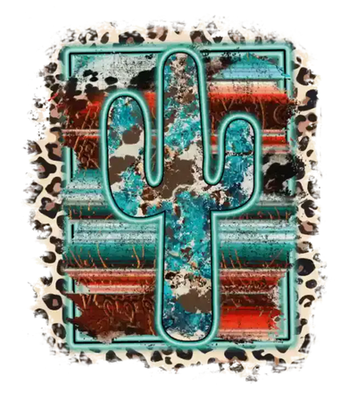 Cactus Leopard Design - DTF Ready To Press - DTF Dallas