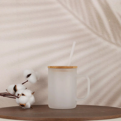 16 oz Premium Glass Mug with Bamboo Lid - DTF Dallas