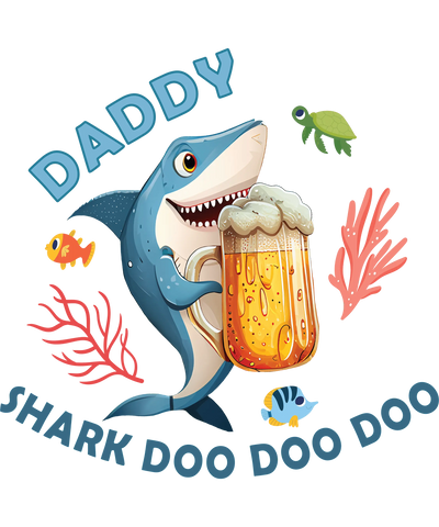 Daddy Shark Doo Doo Doo Design - DTF Ready To Press - DTF Dallas