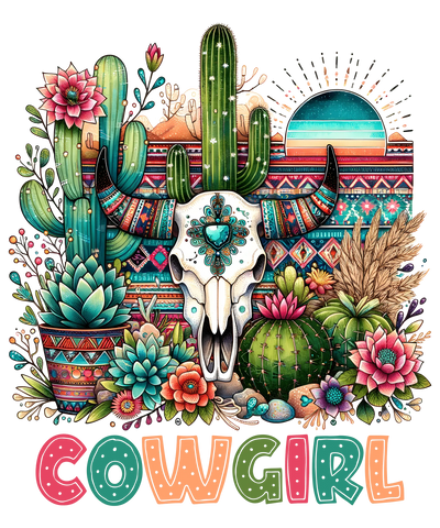 Cow Girl Western Design - DTF Ready To Press - DTF Dallas