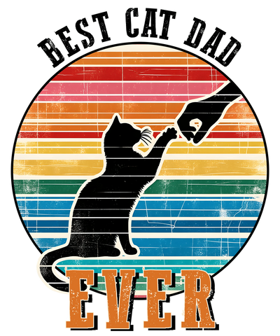 Best Cat Dad Ever Design DTF-Ready to Press V2 | DTF Dallas - DTF Dallas