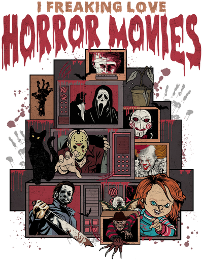 Horror Movies Halloween Design - DTF Ready To Press - DTF Dallas