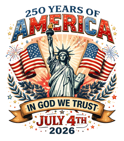 250 Years of America In God We Trust Design - DTF Ready To Press - DTF Dallas