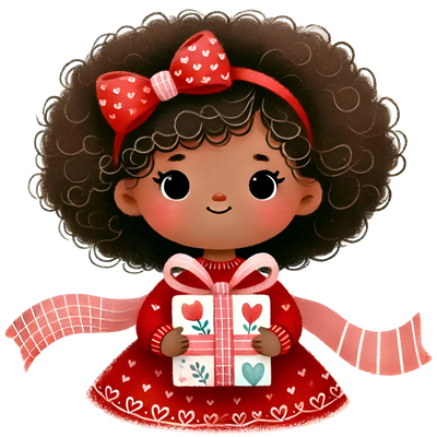 Girl Holding A Present Design | DTF Dallas - DTF Dallas