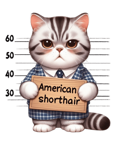 American Shorthair Cat Design - DTF Ready To Press - DTF Dallas