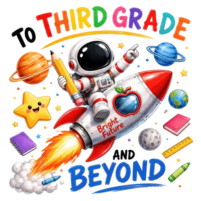 Third Grade Space Explorer Design - DTF Ready To Press - DTF Dallas