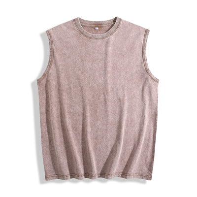 Acid Wash Distressed Sleeveless Top - Oversized Vintage Muscle Tee - DTF Dallas