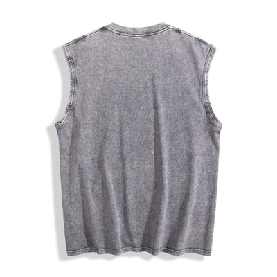 Acid Wash Distressed Sleeveless Top - Oversized Vintage Muscle Tee - DTF Dallas