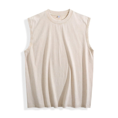 Acid Wash Distressed Sleeveless Top - Oversized Vintage Muscle Tee - DTF Dallas