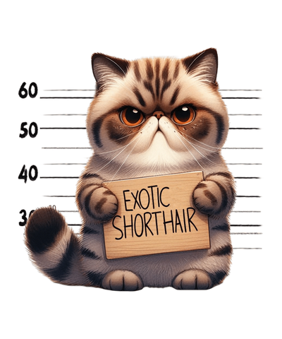 Exotic Shorthair Design - DTF Ready To Press - DTF Dallas
