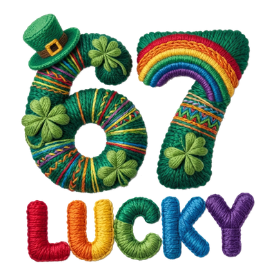 Faux 67 Lucky St Patrick’s Day Design - DTF Ready To Press - DTF Dallas