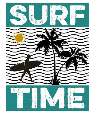 Surf Time Design - DTF Ready To Press - DTF Dallas