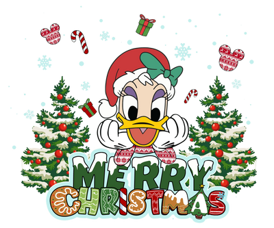 Daisy Duck Christmas Tree Design - DTF Ready To Press - DTF Dallas