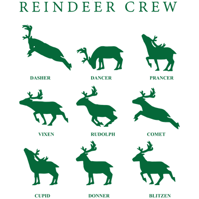 Reindeer Crew Christmas Design - DTF Ready To Press - DTF Dallas