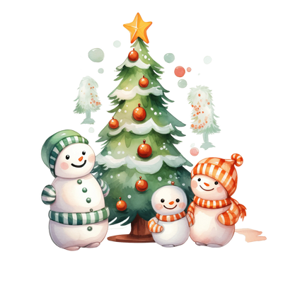 Christmas Snowman Tree Design - DTF Ready To Press - DTF Dallas
