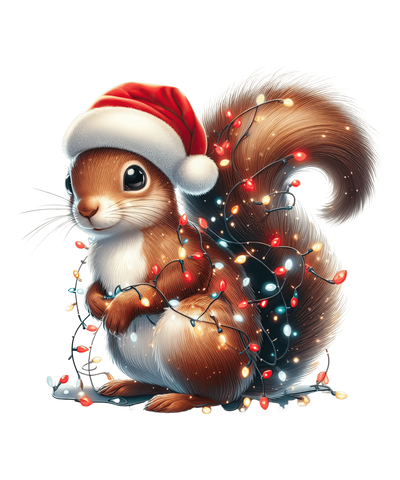 Christmas Squirrel Tree Design - DTF Ready To Press - DTF Dallas