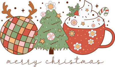 Merry Christmas DTF Design - Ready to Press V19 | DTF Dallas - DTF Dallas