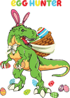 Egg Hunter Dino Easter Design - DTF Ready To Press - DTF Dallas