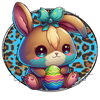 Cute Bunny Easter Leopard Design - DTF Ready To Press - DTF Dallas