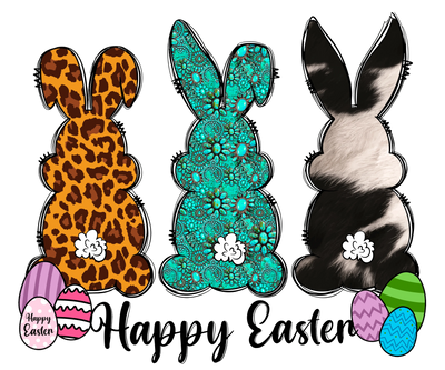 Cute Bunny Happy Easter Design DTF-Ready Press | DTF Dallas - DTF Dallas