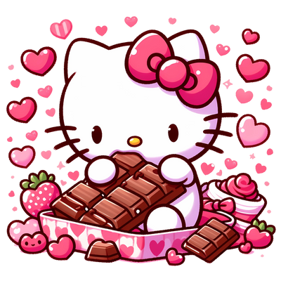 Hello Kitty Valentine's Day Chocolate Design | DTF Dallas - DTF Dallas