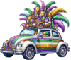 Mardi Gras Vosvos Design - DTF Ready To Press - DTF Dallas