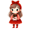 Valentine's Day Girl Eating A Piece Of Chocolate Design | DTF Dallas - DTF Dallas