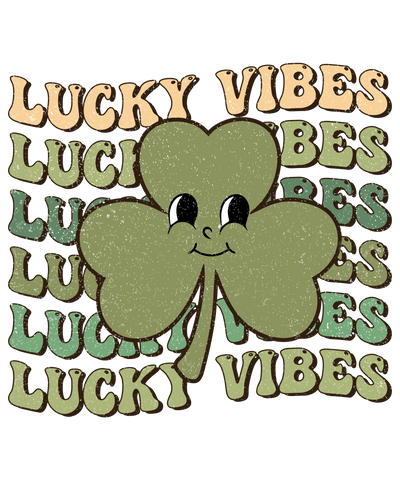 Lucky Vibes St Patrick's Day Clover Design | DTF Dallas - DTF Dallas