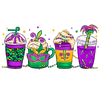 Mardi Gras Party Drinks Design - DTF Ready To Press - DTF Dallas