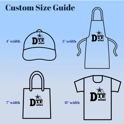DTF Transfers by Size - DTF Dallas