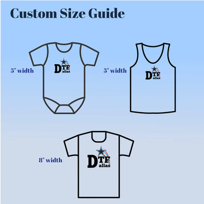 DTF Transfers by Size - DTF Dallas