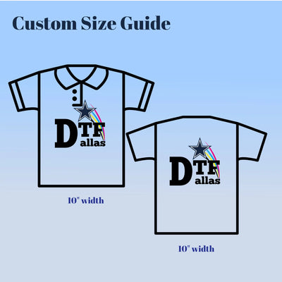 DTF Transfers by Size - DTF Dallas