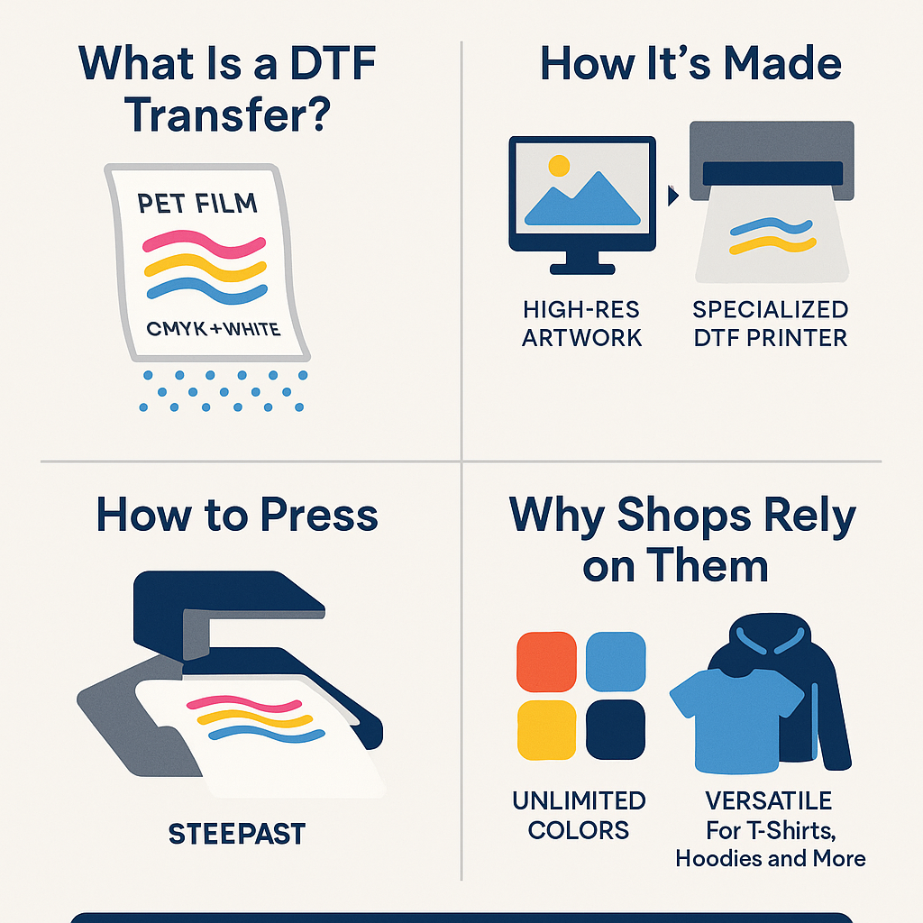 DTF Transfers 101 – Complete Guide to How They Work, How Long They Last, and Why Shops Rely on Them