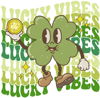 Lucky Vibes - Saint Patrick's Day Clover Design | DTF Dallas - DTF Dallas 