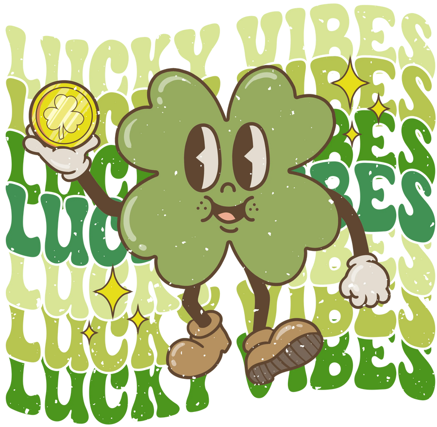 Lucky Vibes - Saint Patrick's Day Clover Design | DTF Dallas