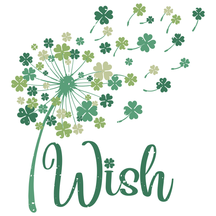 Wish Clover Saint Patrick's Day Design pressed on a garment