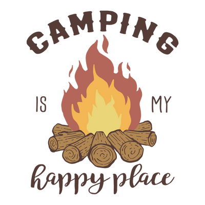 Camping Is My Happy Place Design - DTF Ready To Press - DTF Dallas 