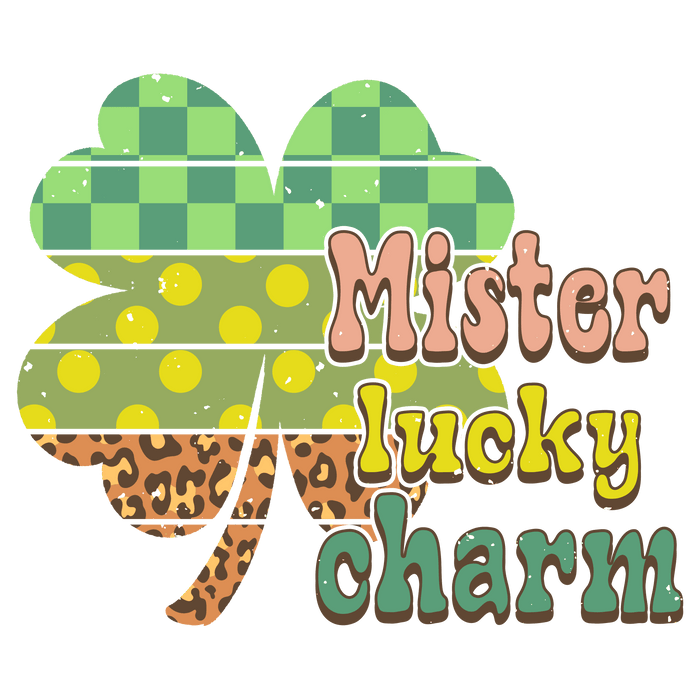 Mister Lucky Charm Saint Patrick's Day Design pressed on a garment