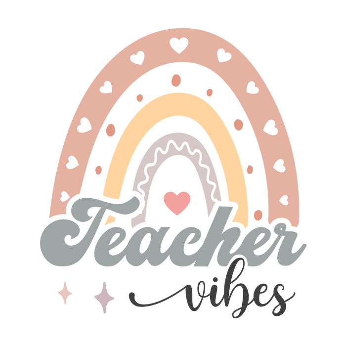 Retro Teacher Vibes Design pressed on a garment