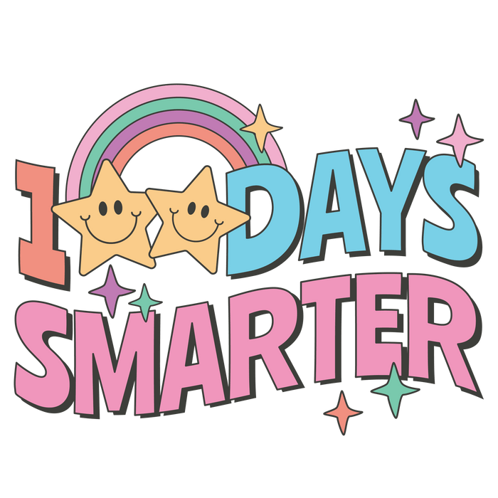 100 Days Smarter Design pressed on a garment