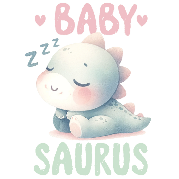 Baby Saurus Design pressed on a garment