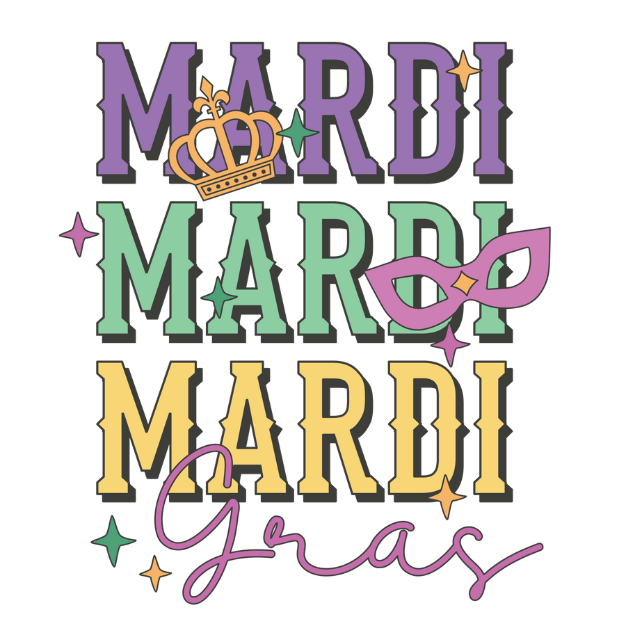 Mardi Gras Party DTF Design - Ready to Press | DTF Dallas