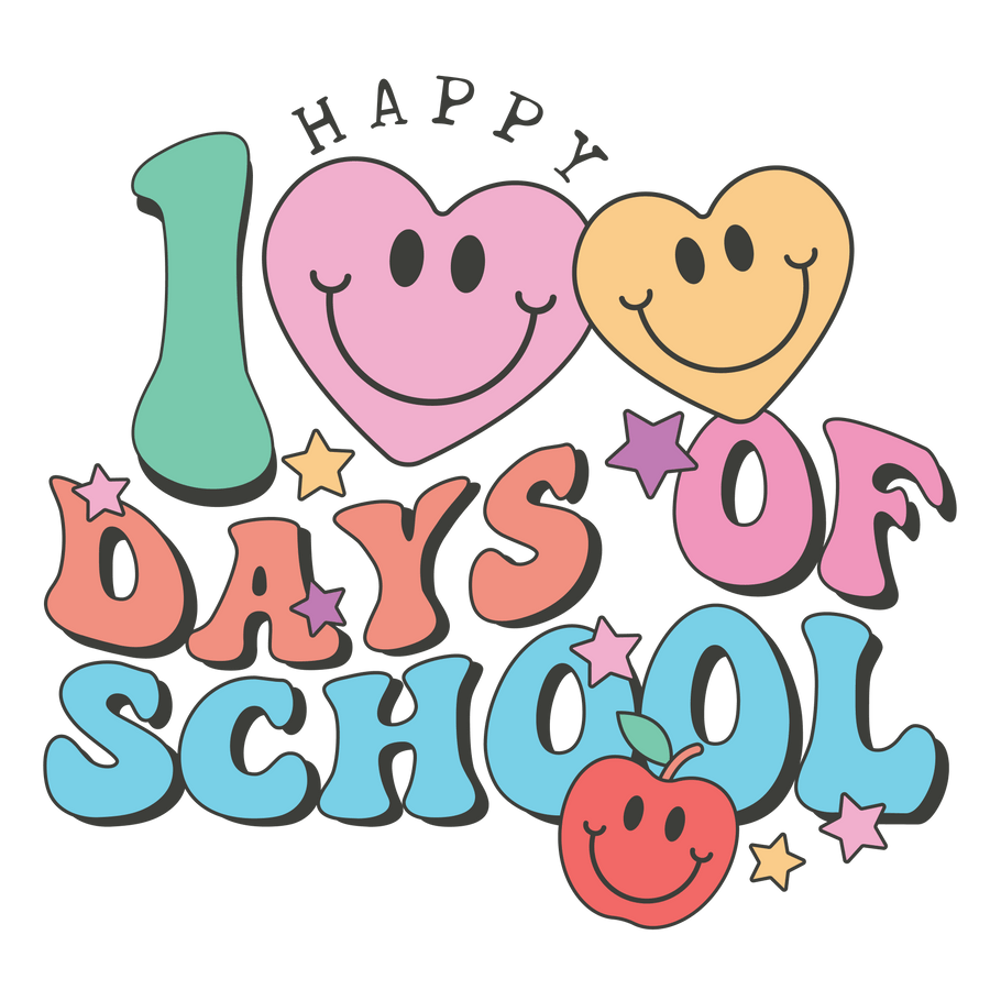 Happy 100 Days of School Teacher Design V2 | DTF Dallas